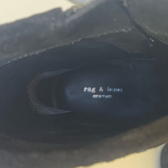 NEW Rag & Bone Black leather ankle boot Rio Mid boot  suede size 7.5 womens - Picture 9 of 11